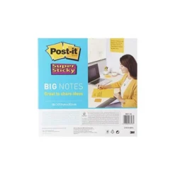 BLOC DE NOTAS ADHESIVAS QUITA Y PON POST-IT SUPER STICKY AMARILLO 30 HOJAS 279X279 MM