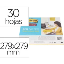 BLOC DE NOTAS ADHESIVAS QUITA Y PON POST-IT SUPER STICKY AMARILLO 30 HOJAS 279X279 MM