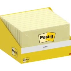 BLOC DE NOTAS ADHESIVAS QUITA Y PON POST-IT 76X127 MM 100 HOJAS AMARILLO CANARIO RETRACTILADO INDIVIDUALMENTE