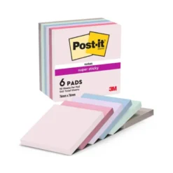 BLOC DE NOTAS ADHESIVAS QUITA Y PON POST IT SUPER STICKY SOULFUL 100% PEFC 76X76 MM PACK DE 6 BLOCS COLORES