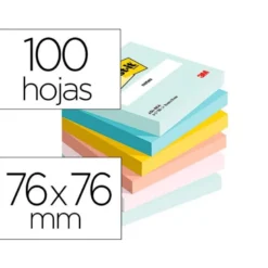 BLOC DE NOTAS ADHESIVAS QUITA Y PON BEACHSIDE 100% PEFC 76X76 MM 100 HOJAS PACK DE 6 UNIDADES