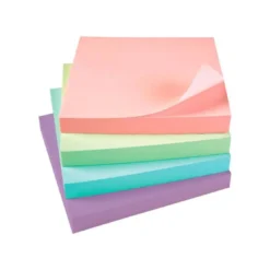 Bloc de notas adhesivas quita y pon q-connect 76x76 mm colores pastel con 400 hojas
