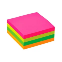 BLOC DE NOTAS ADHESIVAS QUITA Y PON Q-CONNECT 76X76 MM FSC FLUORESCENTE CON 400 HOJAS
