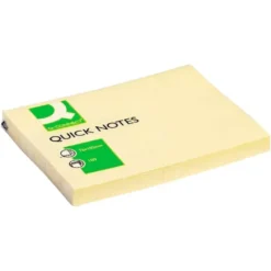 Bloc de notas adhesivas quita y pon q-connect 76x102 mm con 100 hojas color amarillo