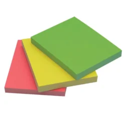 Bloc de notas adhesivas quita y pon q-connect 38x51 mm neon pack 3 unidades con 50 hojas por color