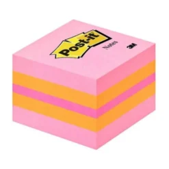 Bloc de notas adhesivas quita y pon post-it 51x51 mm minicubo rosa 400 hojas