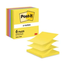 Bloc de notas adhesivas Z-Notes Post-it ®. Colores surtidos
