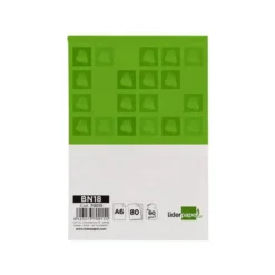 Bloc de notas Din A6 encolado 80 hojas marca Liderpapel liso