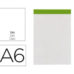 Bloc de notas Din A6 encolado 80 hojas marca Liderpapel liso