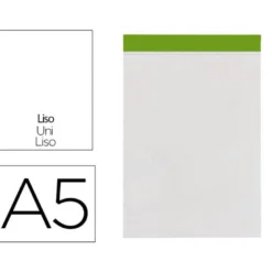 Bloc de notas Din A5 encolado marca Liderpapel liso 80 hojas