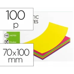 Bloc de notas magneticas quita y pon Q-Connect 70x100 mm 5 colores fluorescentes