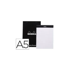 Bloc de notas perforado Rhodia Din A5 liso Negro