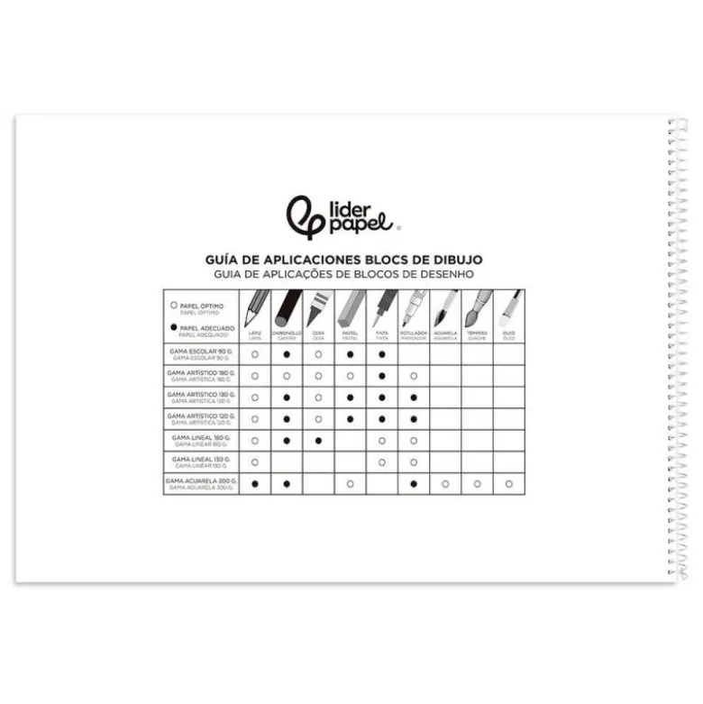 BLOC DIBUJO LIDERPAPEL ARTISTICO URBAN ESPIRAL 230X325MM 20 HOJAS 130G/M2 SIN RECUADRO PERFORADO