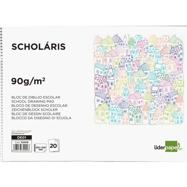 Bloc dibujo Liderpapel Folio 20 hojas 90 gr