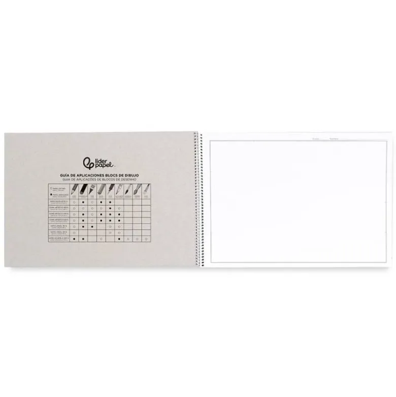 BLOC DIBUJO LIDERPAPEL LINEAL HISTORICO 230X325MM 20 HOJAS 130G/M2 CON RECUADRO PERFORADO