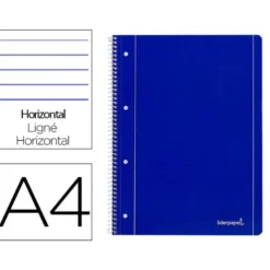 Bloc Din A4 espiral Microperforado Tapa azul Liderpapel 80 hojas