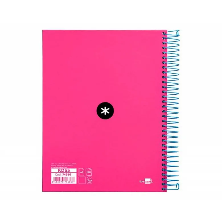 Bloc Espiral Liderpapel A5 serie Antartik rosa 120 hojas