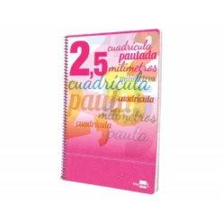 Bloc espiral marca liderpapel folio pautaguia tapa cartoncillo 80h80 g cuadriculado pautado 2,5mm con margen colores surtidos