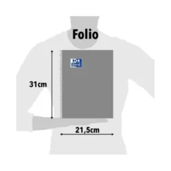 Bloc espiral Oxford cartoncillo folio con cuadricula 4mm 80 hojas