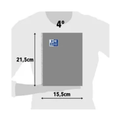 Bloc espiral Oxford cartoncillo tamaño cuarto 80 hojas Cuadricula 4mm