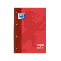 Bloc espiral Oxford Din A-4 extradura 80 hojas microperforado color rojo