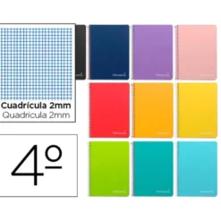 Bloc Liderpapel cuarto witty milimetrado 2 mm 80 hojas tapa dura 75 gr color “no se puede elegir”