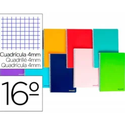 Bloc Liderpapel dieciseisavo bolsillo smart cuadrícula 4 mm tapa blanda 60 gr 80 hojas color “no se puede elegir”