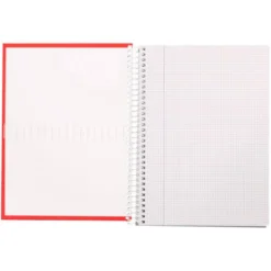 Bloc Liderpapel Din A4 crafy cuadrícula 4mm tapa forrada 90 gr 80 hojas color rojo