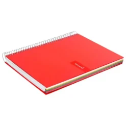 Bloc Liderpapel Din A4 micro crafty cuadrícula 5mm 5 bandas 4 taladros tapa forrada 90 gr 120 hojas color rojo