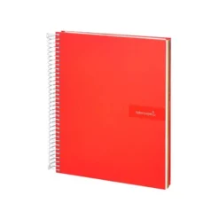 Bloc Liderpapel Din A4 micro crafty cuadrícula 5mm 5 bandas 4 taladros tapa forrada 90 gr 120 hojas color rojo