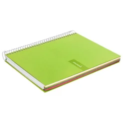 Bloc Liderpapel Din A4 micro crafty cuadrícula 5mm 5 bandas 4 taladros tapa forrada 90 gr 120 hojas color verde
