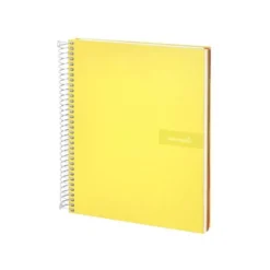 Bloc Liderpapel Din A4 micro crafty cuadrícula 5mm 5 bandas 4 taladros tapa forrada 90 gr 120 hojas color amarillo