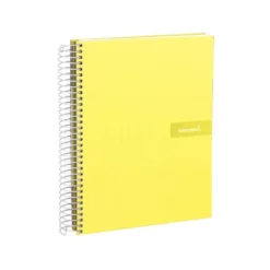 Bloc Liderpapel Din A4 micro crafty cuadrícula 5mm 5 bandas 4 taladros tapa forrada 90 gr 120 hojas color amarillo