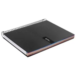 Bloc Liderpapel Din A4 micro crafty cuadrícula 5mm 5 bandas 4 taladros tapa forrada 90 gr 120 hojas color negro