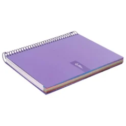 Bloc Liderpapel Din A4 micro crafty cuadrícula 5mm 5 bandas 4 taladros tapa forrada 90 gr 120 hojas morado.