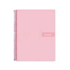 Bloc Liderpapel Din A4 micro crafty cuadrícula 5mm 5 bandas 4 taladros tapa forrada 90 gr 120 hojas color rosa
