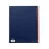 Bloc Liderpapel Din A4 micro jolly cuadrícula 5mm 5 bandas 4 taladros tapa forrada 75 gr 140 hojas color azul