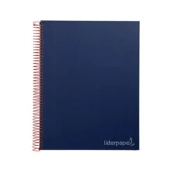 Bloc Liderpapel Din A4 micro jolly cuadrícula 5mm 5 bandas 4 taladros tapa forrada 75 gr 140 hojas color azul