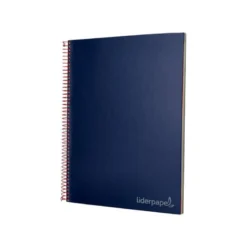 Bloc Liderpapel Din A4 micro jolly cuadrícula 5mm 5 bandas 4 taladros tapa forrada 75 gr 140 hojas color azul