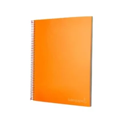 Bloc Liderpapel Din A4 micro jolly cuadrícula 5mm 5 bandas 4 taladros tapa forrada 75 gr 140 hojas color naranja