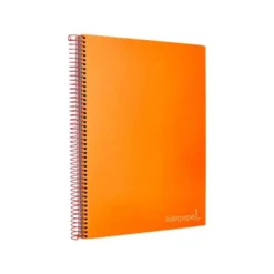 Bloc Liderpapel Din A4 micro jolly cuadrícula 5mm 5 bandas 4 taladros tapa forrada 75 gr 140 hojas color naranja