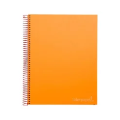 Bloc Liderpapel Din A4 micro jolly cuadrícula 5mm 5 bandas 4 taladros tapa forrada 75 gr 140 hojas color naranja