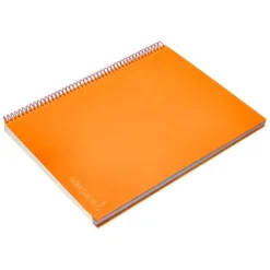 Bloc Liderpapel Din A4 micro jolly cuadrícula 5mm 5 bandas 4 taladros tapa forrada 75 gr 140 hojas color naranja
