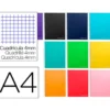 Bloc Liderpapel DIN A4 micro jolly 140 hojas cuadro 4mm 5 bandas 4 taladros tapa forrada 75 gr color “no se puede elegir”