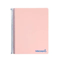 Bloc Liderpapel Din A4 micro wonder cuadrícula 5mm 5 bandas 4 taladros tapa polipropileno 90 gr 120 hojas color rosa