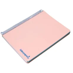 Bloc Liderpapel Din A4 micro wonder cuadrícula 5mm 5 bandas 4 taladros tapa polipropileno 90 gr 120 hojas color rosa