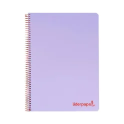 Bloc Liderpapel DIN A5 micro wonder crafty liso 5mm 120 hojas tapa plástico 90 g/m2 color violeta
