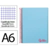 Bloc Liderpapel DIN A6 micro wonder 120 hojas cuadro 5mm 4 bandas tapa plástio 90 gr color azul