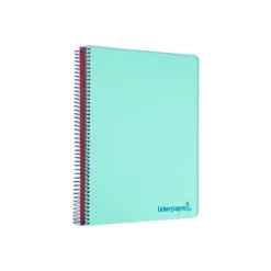 Bloc Liderpapel DIN A6 micro wonder 120 hojas cuadro 5mm 4 bandas tapa plástio 90 gr color verde