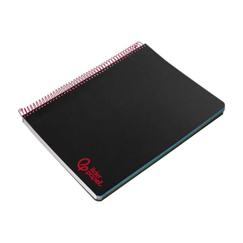 Bloc Liderpapel DIN A6 micro wonder 120 hojas cuadro 5mm 4 bandas tapa plástio 90 gr color negro